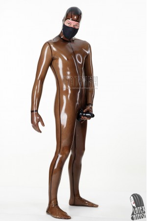 Men's Latex Face Entry Catsuit