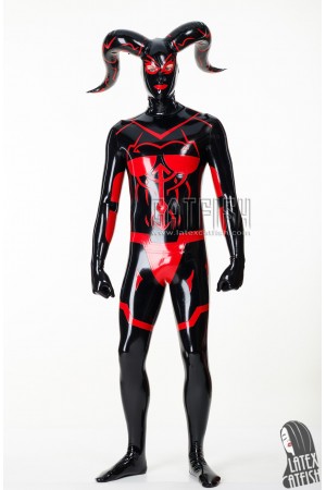 Men's 'Cernunnos' Inflatable Horns & Boobs Latex Costume Suit