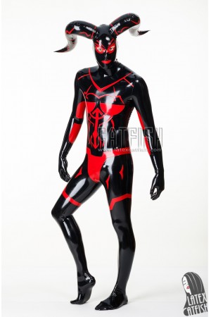 Men's 'Cernunnos' Inflatable Horns & Boobs Latex Costume Suit