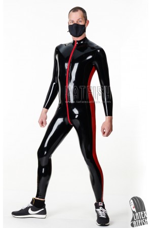 'Side-Striped' Latex Catsuit