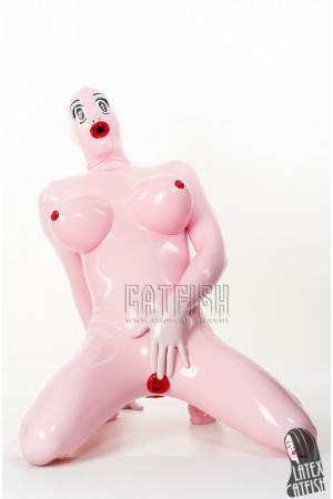 Men's 'Baby Doll' Total Enclosure Latex Catsuit with Sheaths