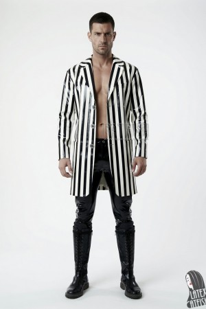 Latex Striped Half Coat