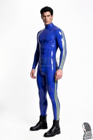 Men's '3-Trims' Latex Catsuit