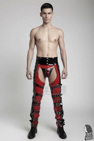 Men's 'Buckled Bronco' Latex Chaps