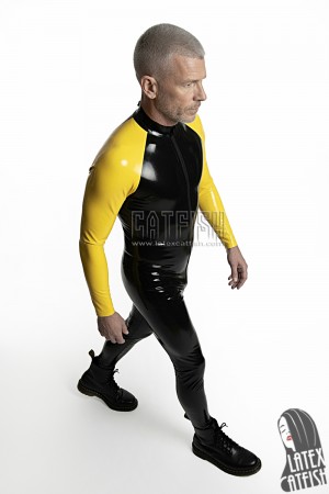 Men's Raglan-Sleeved Latex Catsuit