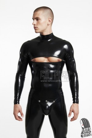 Chest-Zipper & Codpiece Latex Catsuit