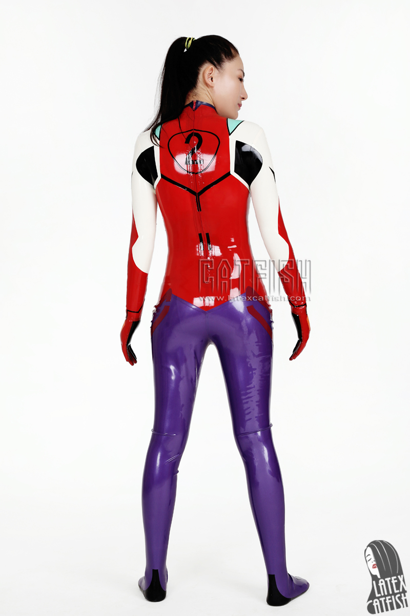 'Asuka Evangelion suit' Latex Catsuit With Feet & Gloves 'Asuka Evangelion suit' Latex Catsuit With Feet & Gloves