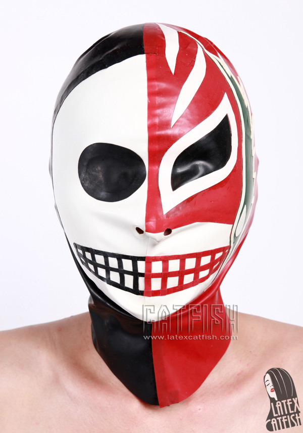 2 Face Skull Luchador Latex Hood 2 Face Skull Luchador Latex Hood