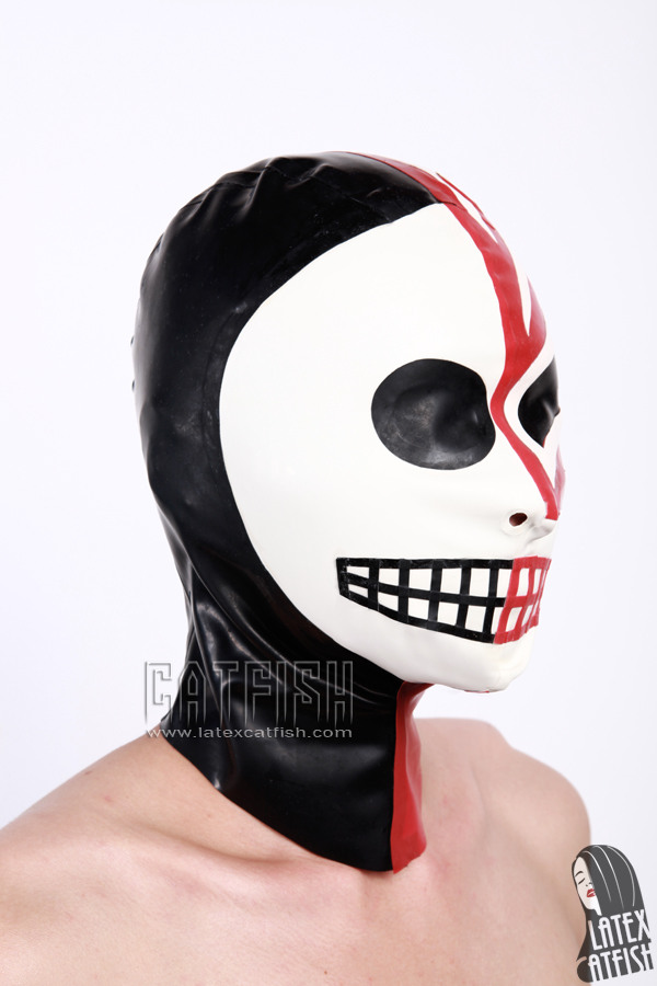 2 Face Skull Luchador Latex Hood 2 Face Skull Luchador Latex Hood