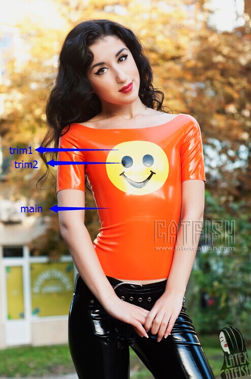 'Smiley-Face' Latex Wide-Necked T-Shirt 'Smiley-Face' Latex Wide-Necked T-Shirt