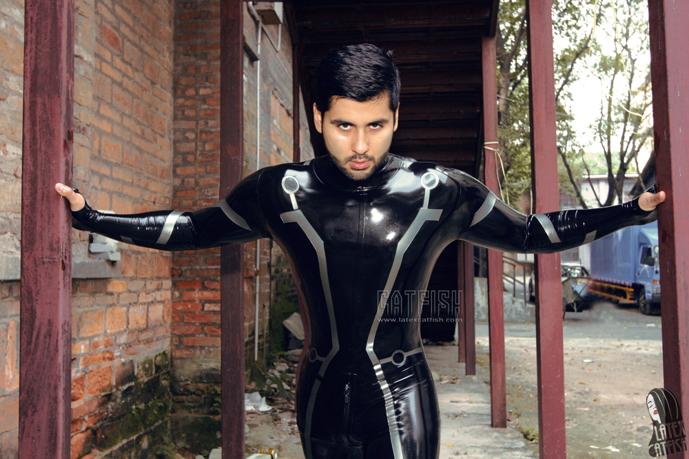 Men's 'Tron Team' Neck Entry Latex Catsuit Men's 'Tron Team' Neck Entry Latex Catsuit