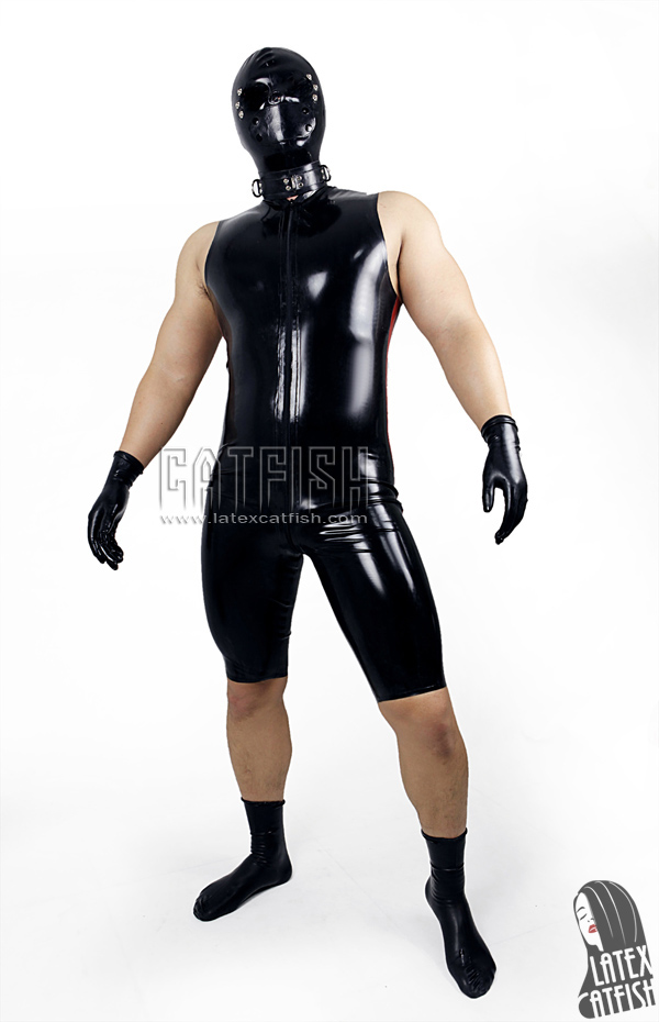 Men's Side-Striped Sleeveless Latex Cycling Suit Men's Side-Striped Sleeveless Latex Cycling Suit