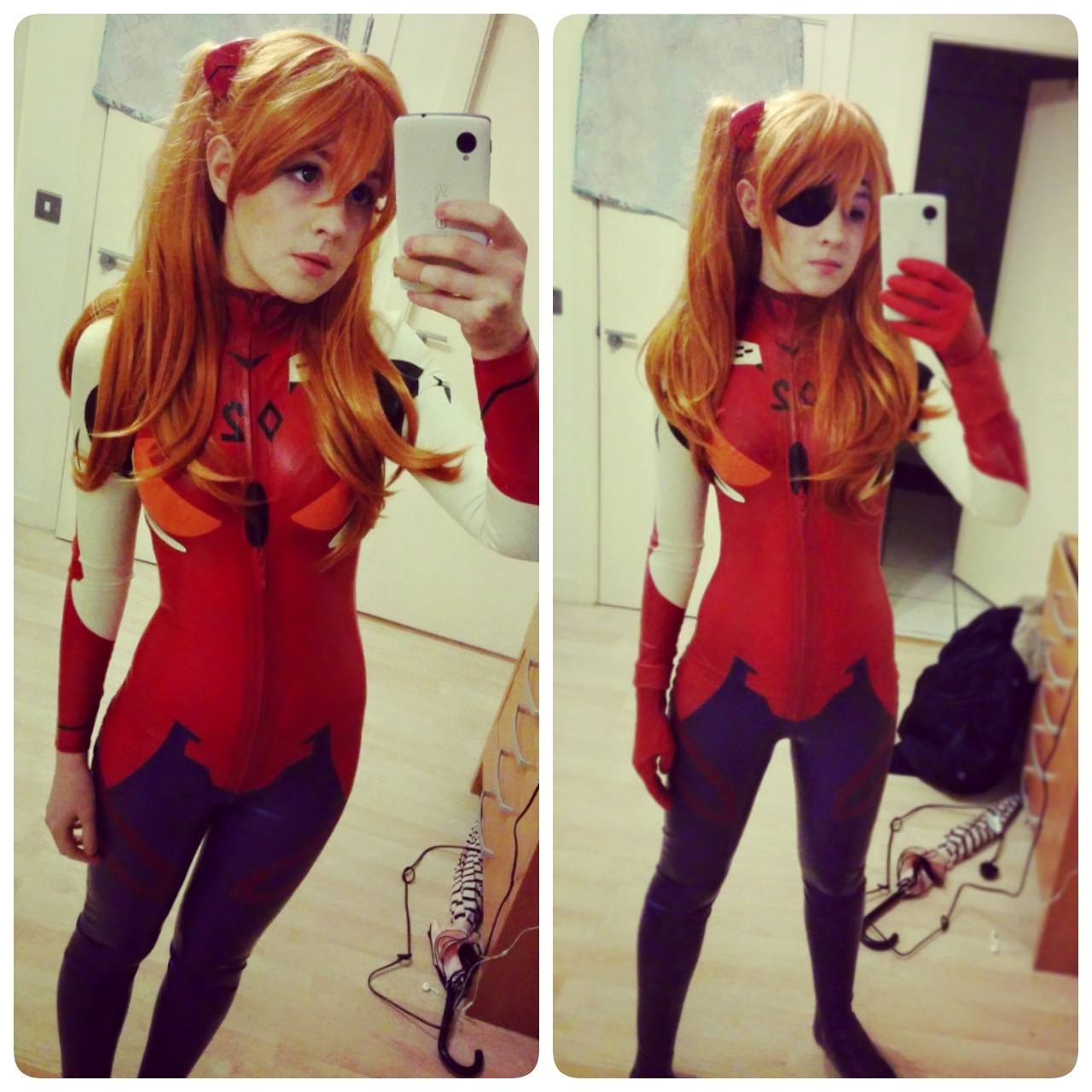 'Asuka Evangelion suit' Latex Catsuit With Feet & Gloves 'Asuka Evangelion suit' Latex Catsuit With Feet & Gloves