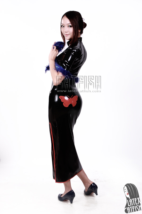 'Butterfly Dynasty' Cheongsam Style Latex Dress 'Butterfly Dynasty' Cheongsam Style Latex Dress