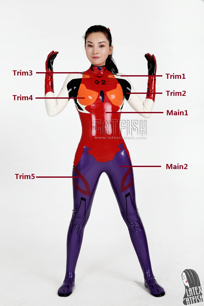 'Asuka Evangelion suit' Latex Catsuit With Feet & Gloves 'Asuka Evangelion suit' Latex Catsuit With Feet & Gloves