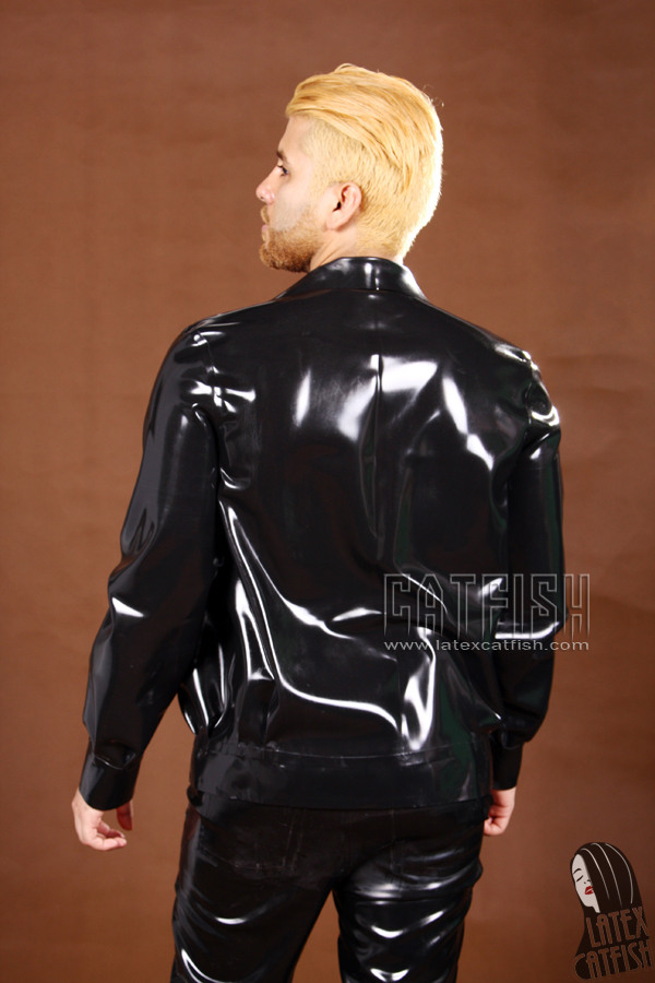 Men's Latex Front-Zipper Windbreaker Jacket Men's Latex Front-Zipper Windbreaker Jacket