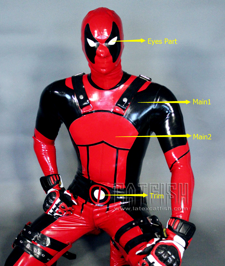 Men's 'Deadpool' Super Hero Latex Suit Men's 'Deadpool' Super Hero Latex Suit