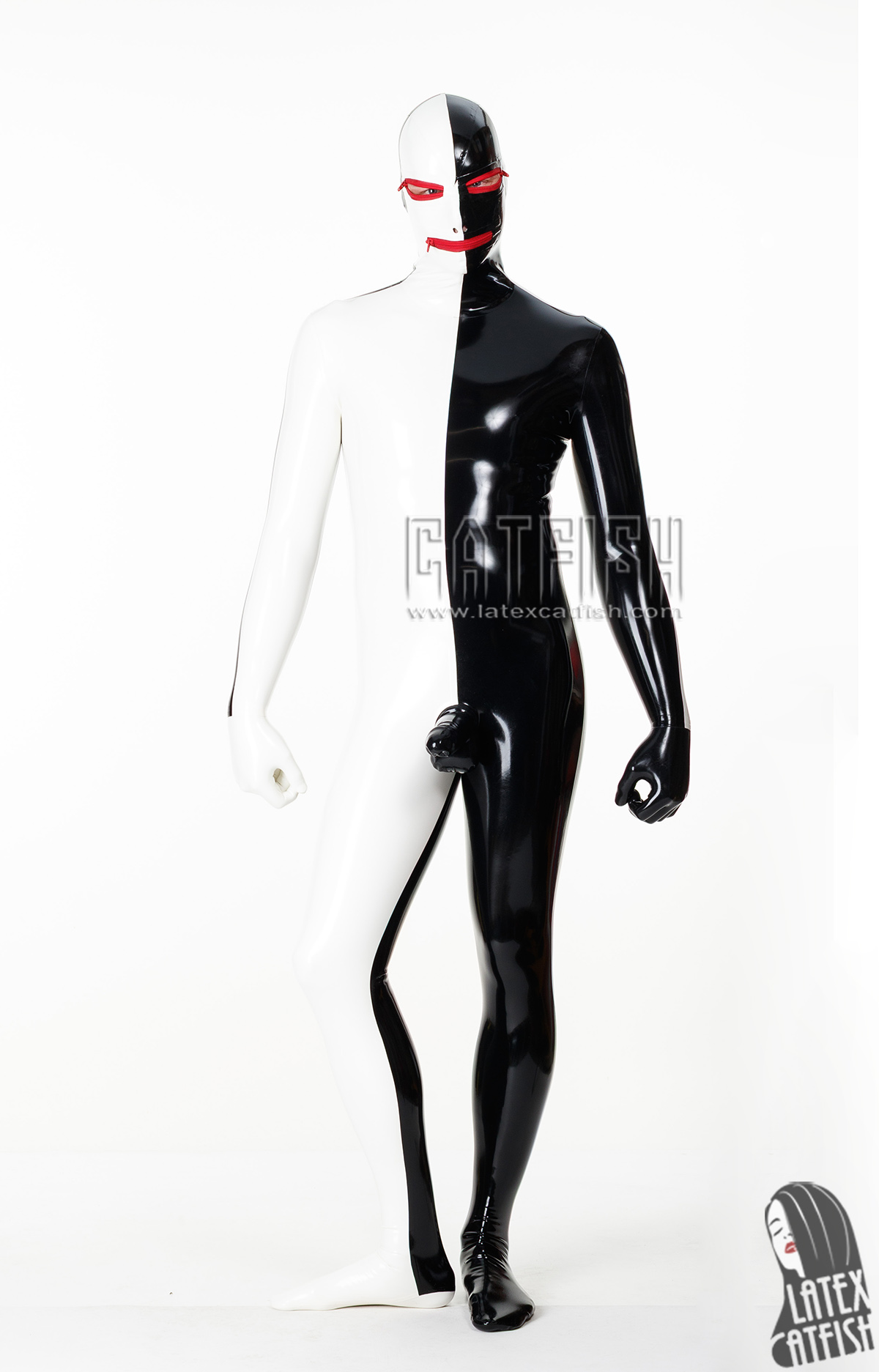 Men's 'Same Both Ways' Latex Gimp Catsuit With Codpiece Men's 'Same Both Ways' Latex Gimp Catsuit With Codpiece