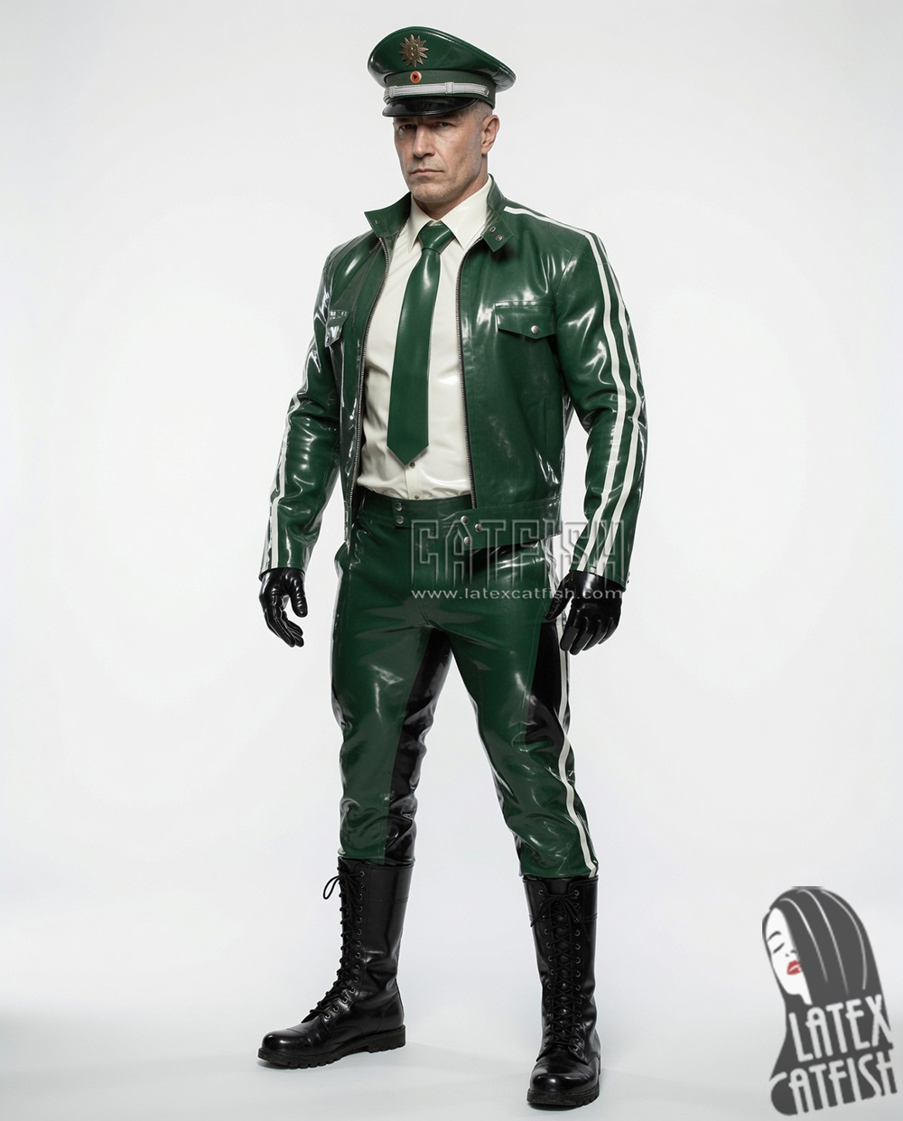 Thick Latex Front Zipper Uniform Jacket Thick Latex Front Zipper Uniform Jacket