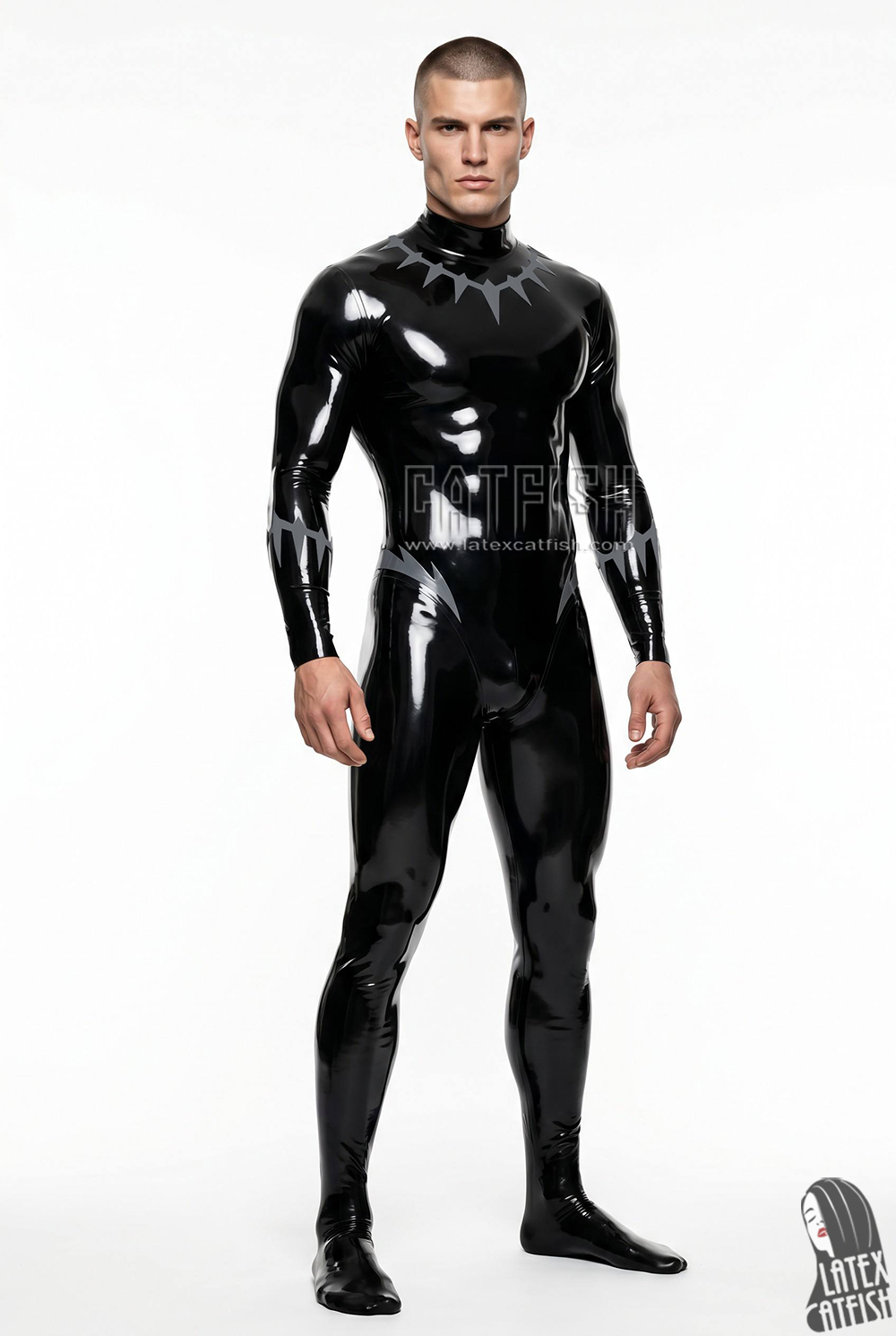 Black Panther COS Latex Catsuit Black Panther COS Latex Catsuit