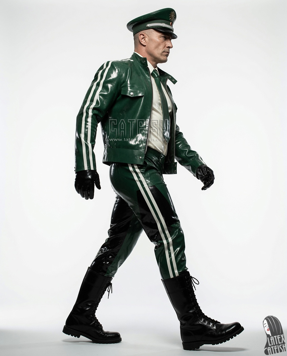 Thick Latex Front Zipper Uniform Jacket Thick Latex Front Zipper Uniform Jacket