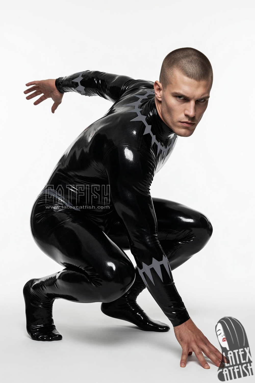 Black Panther COS Latex Catsuit Black Panther COS Latex Catsuit