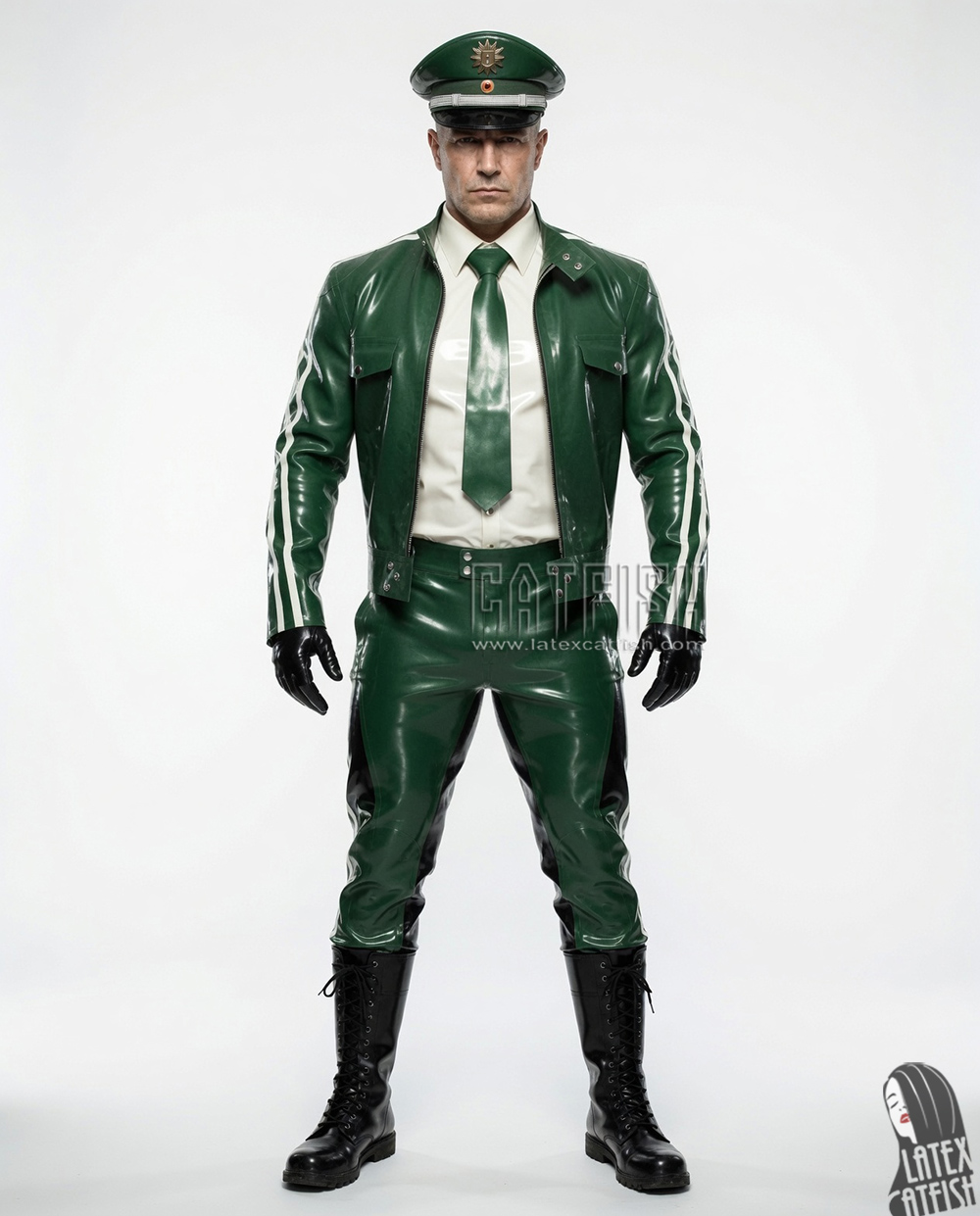 Thick Latex Front Zipper Uniform Jacket Thick Latex Front Zipper Uniform Jacket